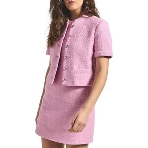 NWT Derek Lam 10 Crosby Grace Short Sleeve Jacket blush pink sz 00